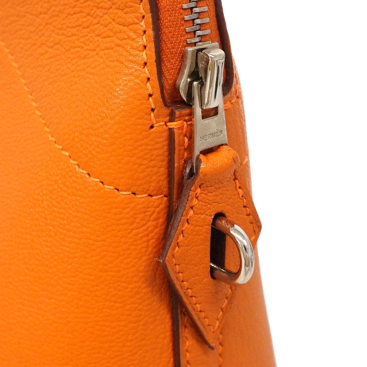 Hermes Handbag Bolide 31 Chevre Orange Silver — view 8