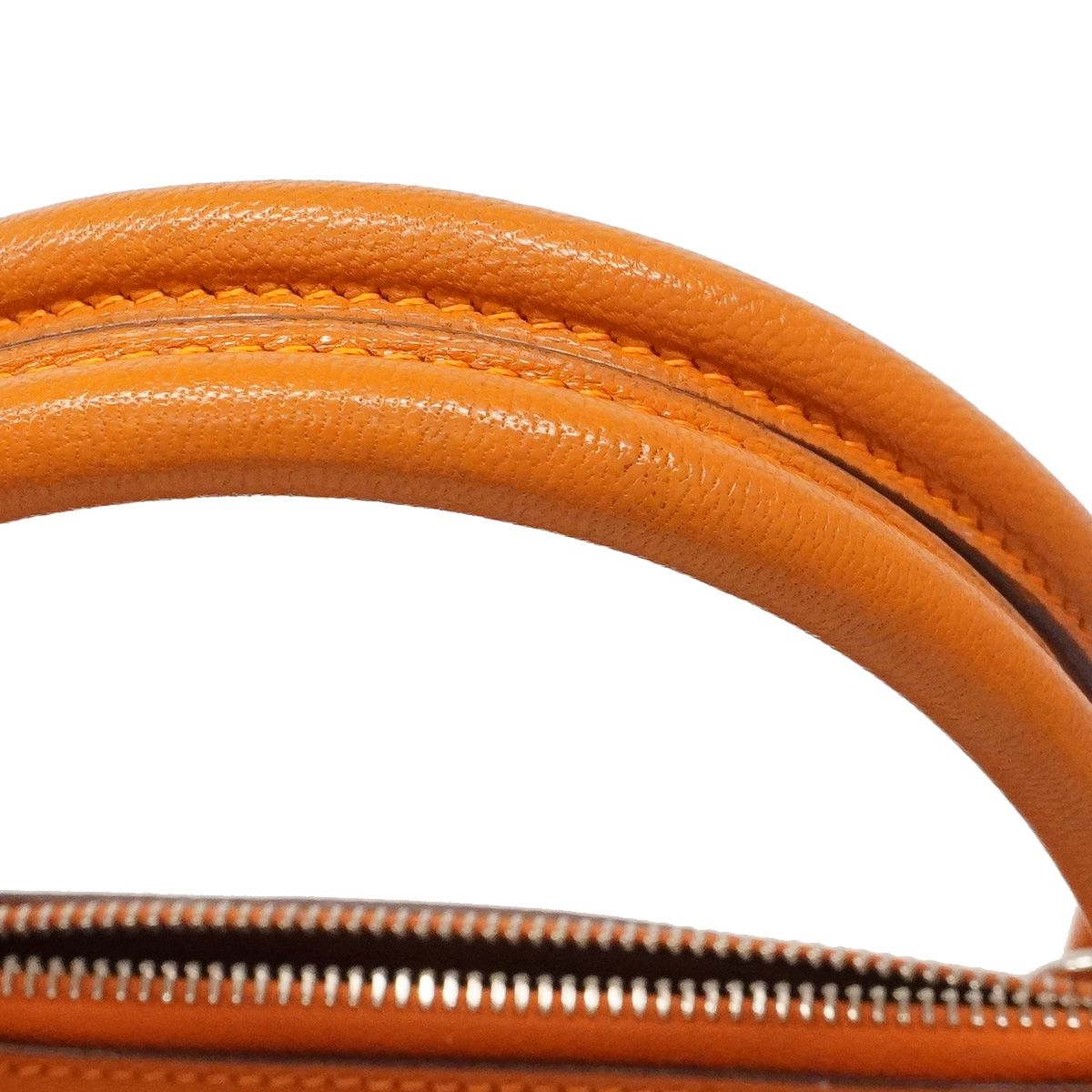 Hermes Handbag Bolide 31 Chevre Orange Silver — view 7