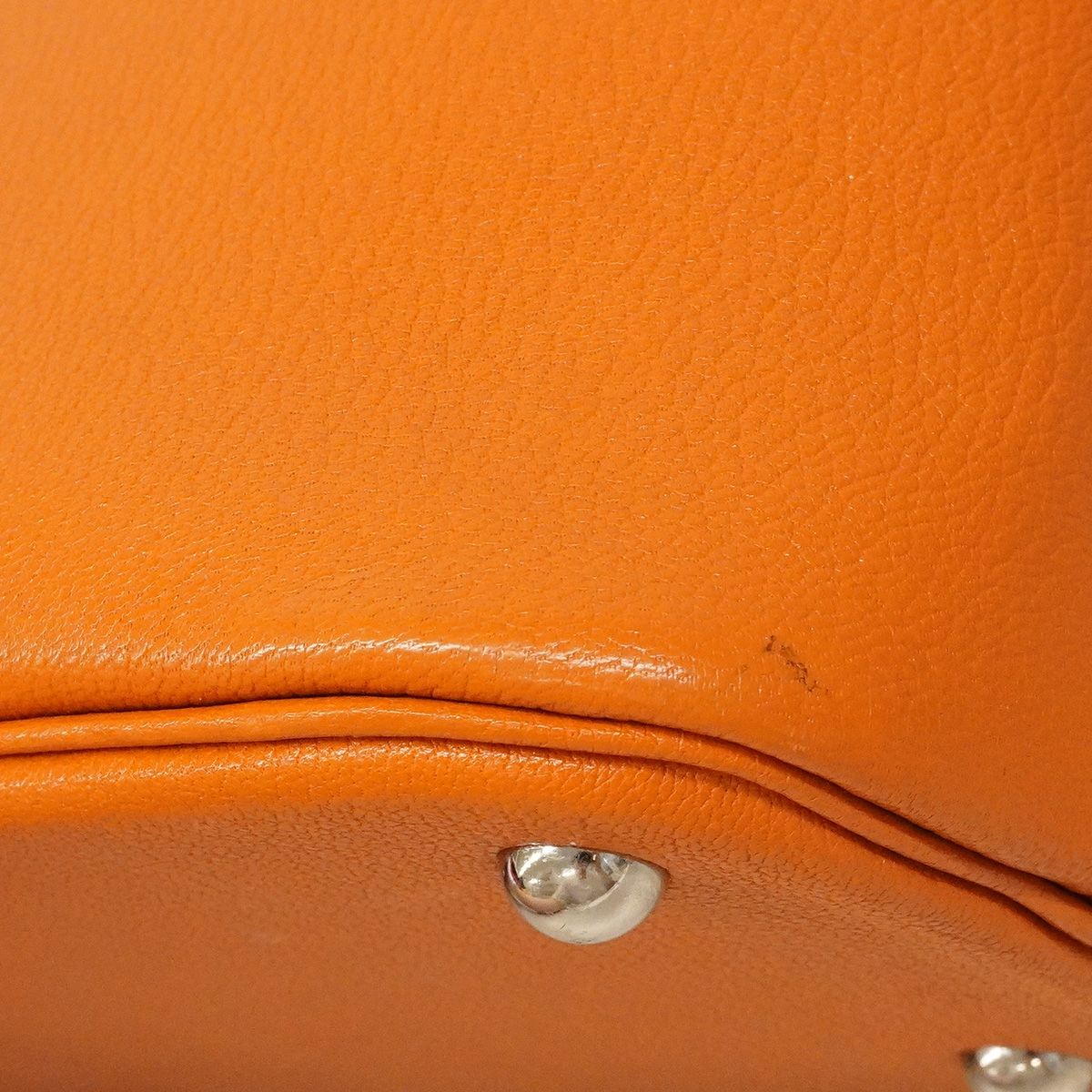 Hermes Handbag Bolide 31 Chevre Orange Silver — view 6