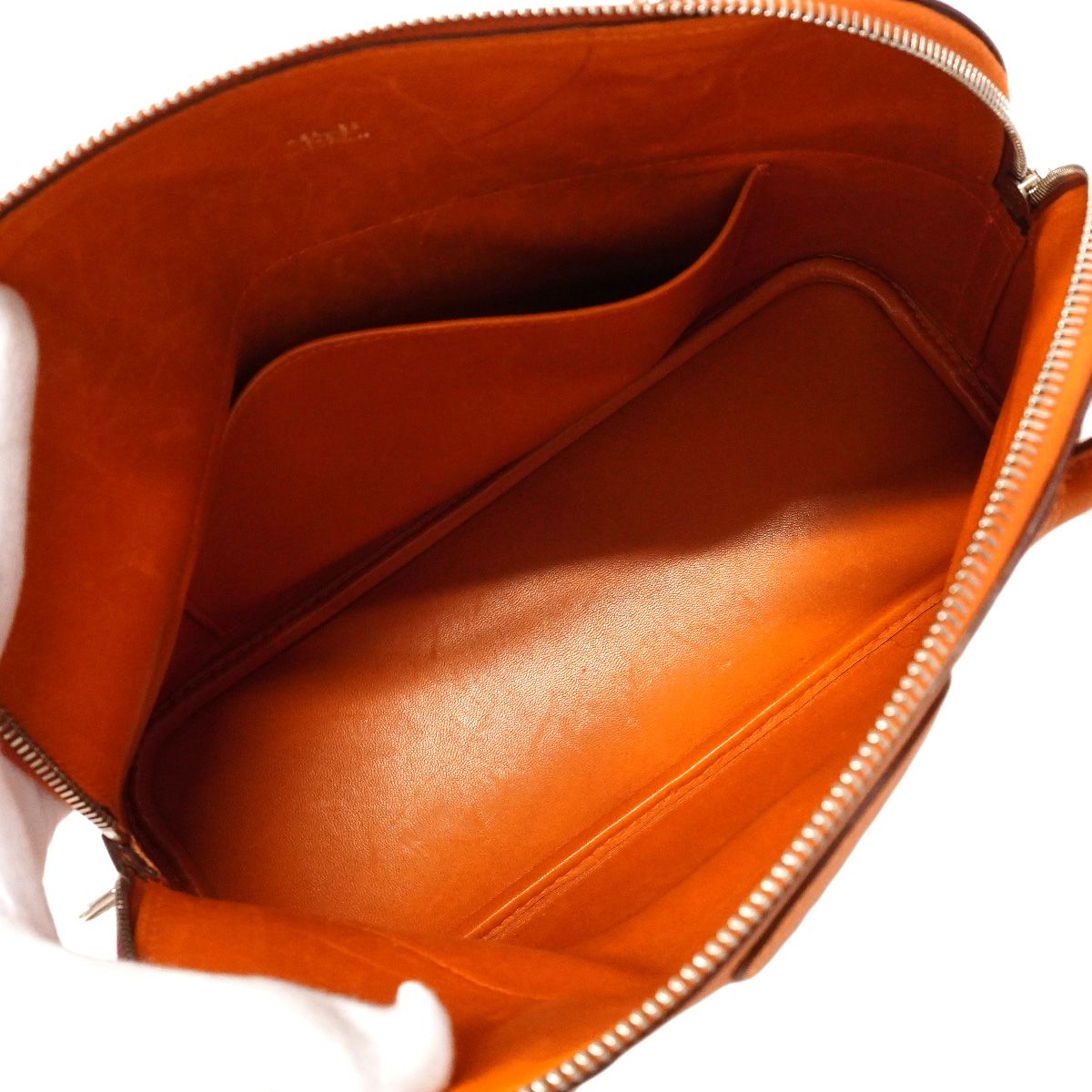 Hermes Handbag Bolide 31 Chevre Orange Silver — view 4