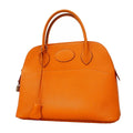 Hermes Handbag Bolide 31 Chevre Orange Silver