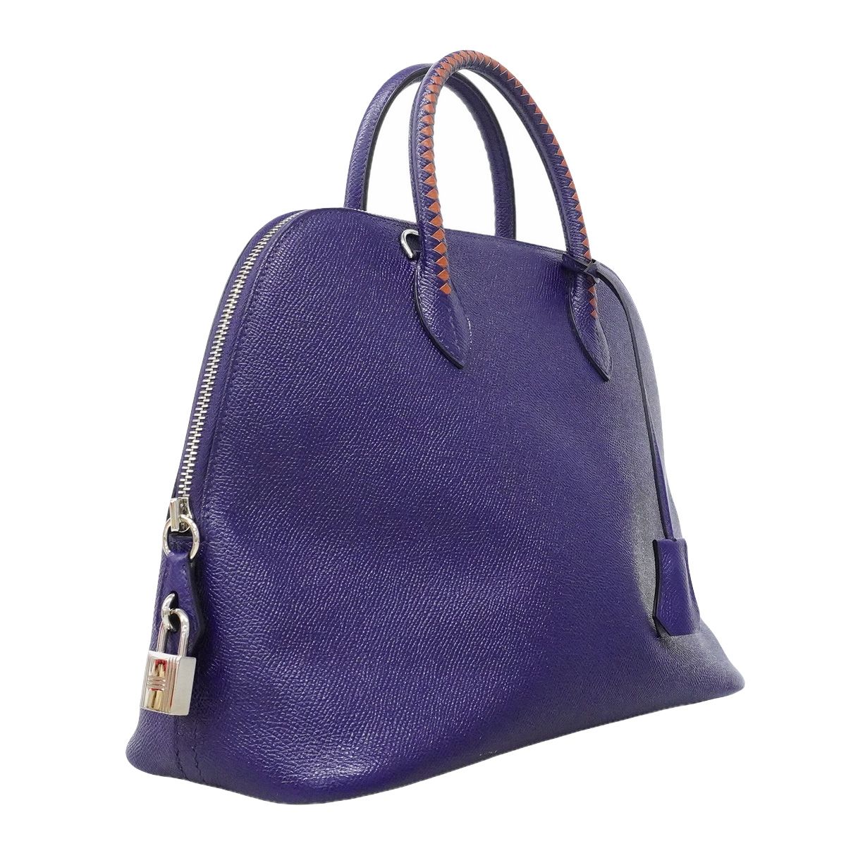 Hermes Handbag Bolide 31/1923 Tresage Veau Epsom Blue Silver 2-Way Back — view 2