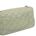 Chanel Shoulder Bag Mini Quilted Lambskin Green Champagne Gold — view 7