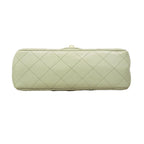 Chanel Shoulder Bag Mini Quilted Lambskin Green Champagne Gold — view 3