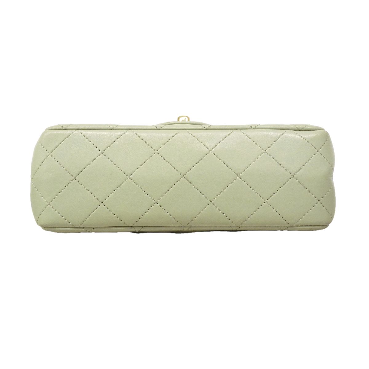 Chanel Shoulder Bag Mini Quilted Lambskin Green Champagne Gold — view 3
