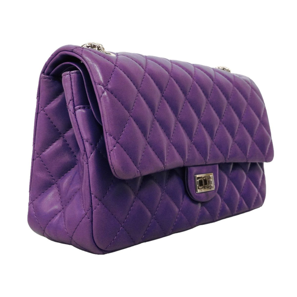 Chanel Shoulder Bag 2.55 Lambskin Purple Silver — view 2