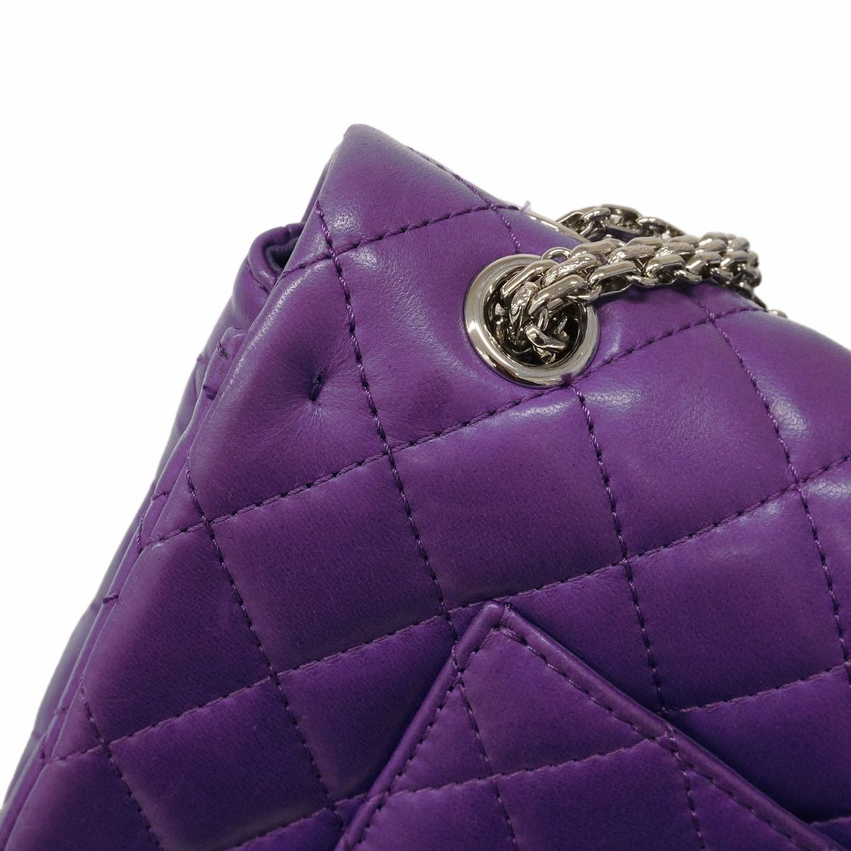 Chanel Shoulder Bag 2.55 Lambskin Purple Silver — view 7