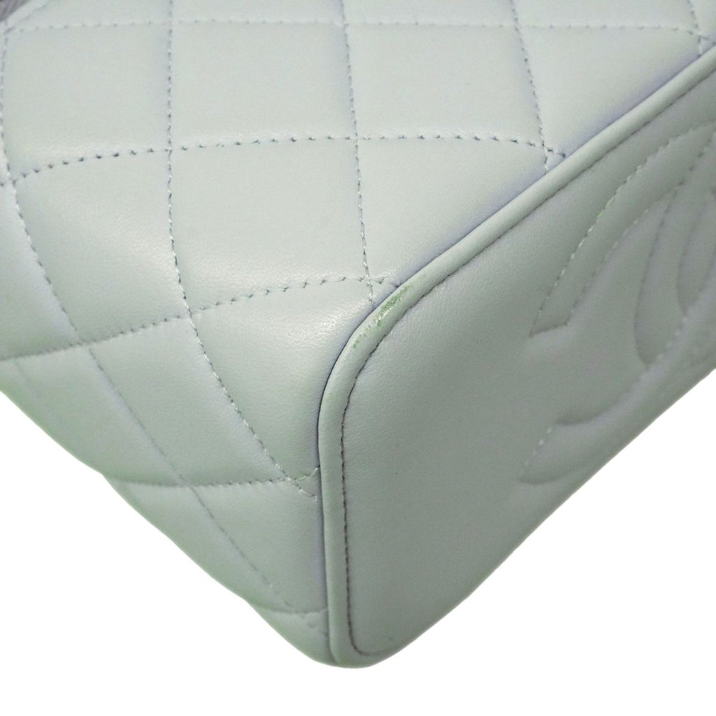 Chanel Vanity Bag Quilted Lambskin Sky Blue Champagne Gold 2-Way Bag — view 6