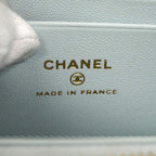 Chanel Vanity Bag Quilted Lambskin Sky Blue Champagne Gold 2-Way Bag — view 5