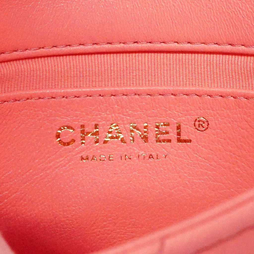 Chanel Shoulder Bag Quilted Lambskin Pink Gold — view 5