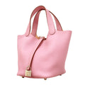 Hermes Handbag Picotin Lock PM Taurillon Clemence Mauve Sylvestre Silver