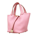 Hermes Handbag Picotin Lock PM Taurillon Clemence Mauve Sylvestre Silver