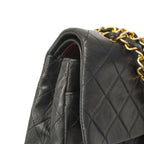 Chanel Shoulder Bag Quilted Lambskin Black Gold — view 7
