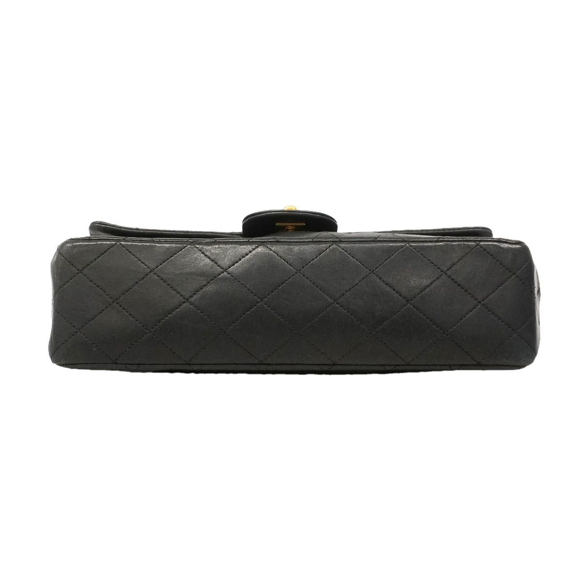 Chanel Shoulder Bag Quilted Lambskin Black Gold — view 3