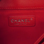 Chanel Shoulder Bag Boy Leather Red Silver — view 5