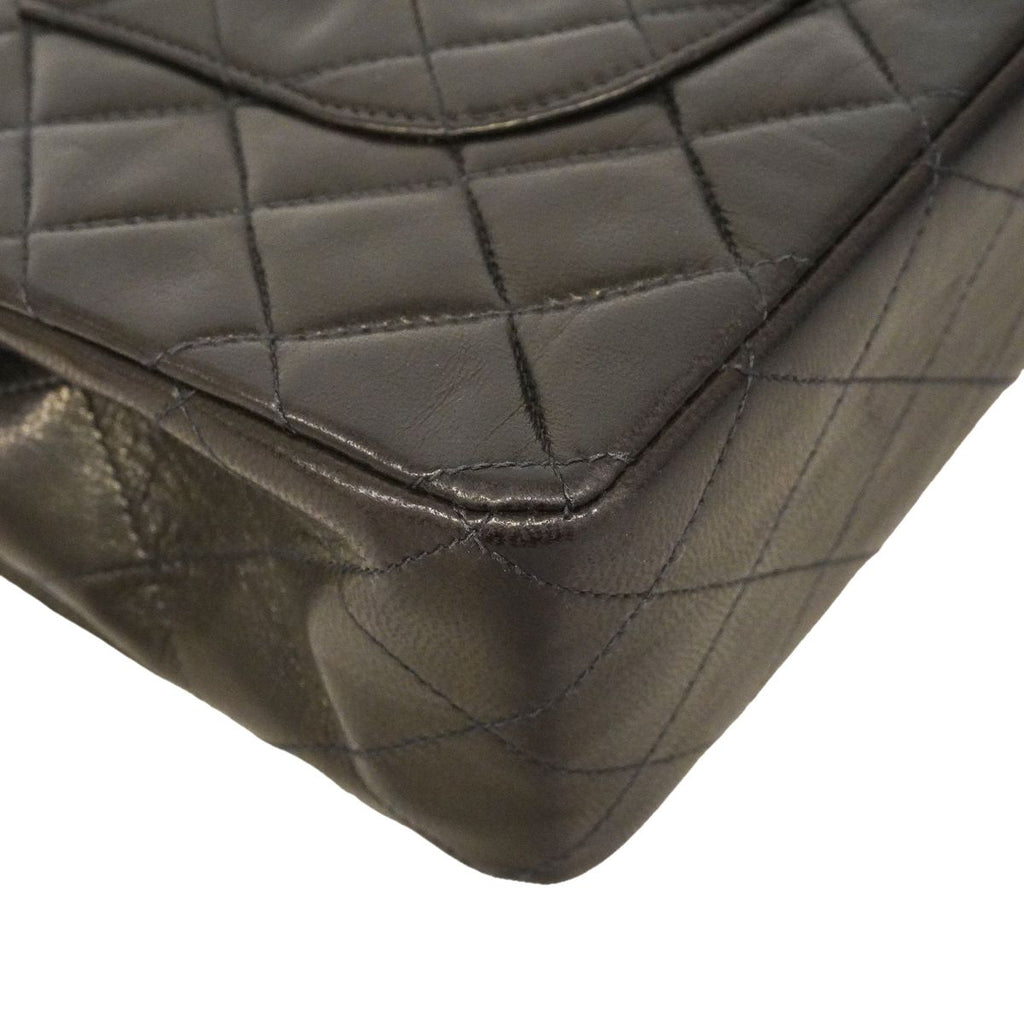 Chanel Shoulder Bag Quilted Lambskin Black Gold — view 6