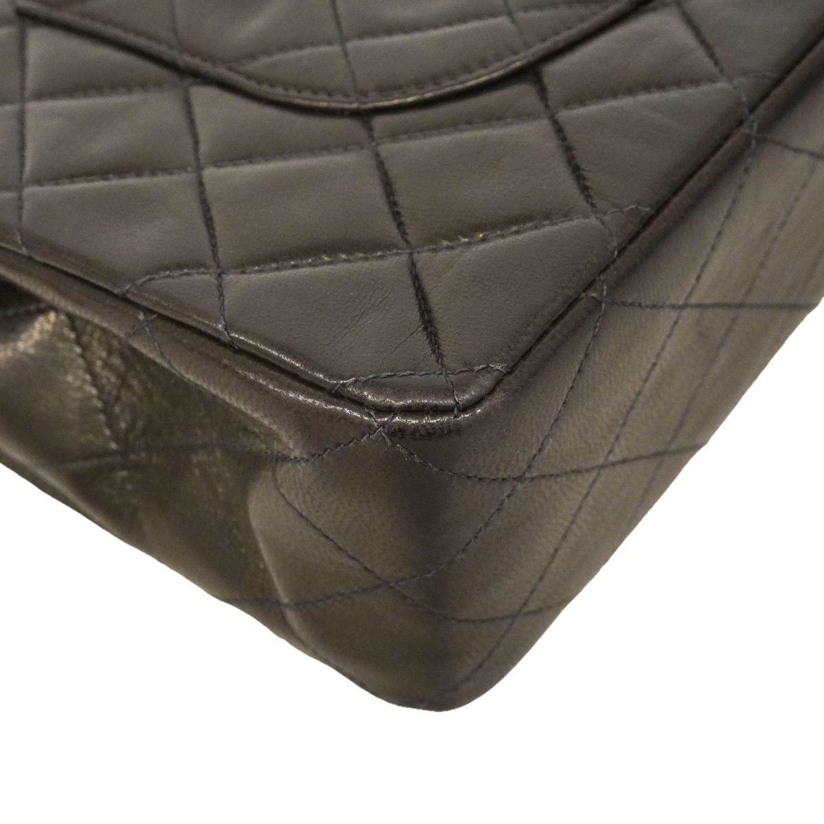 Chanel Shoulder Bag Quilted Lambskin Black Gold — view 6