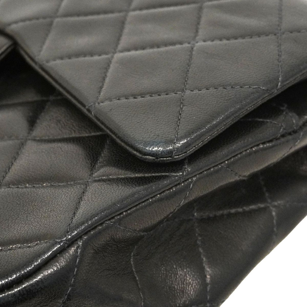 Chanel Shoulder Bag Quilted Lambskin Black Gold — view 8