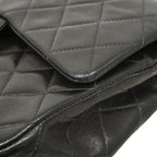 Chanel Shoulder Bag Quilted Lambskin Black Gold — view 8