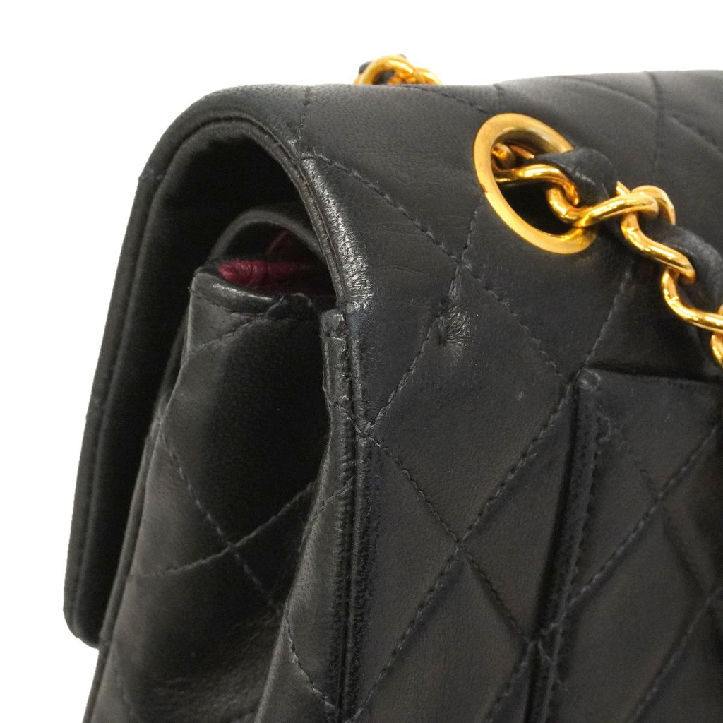 Chanel Shoulder Bag Quilted Lambskin Black Gold — view 7