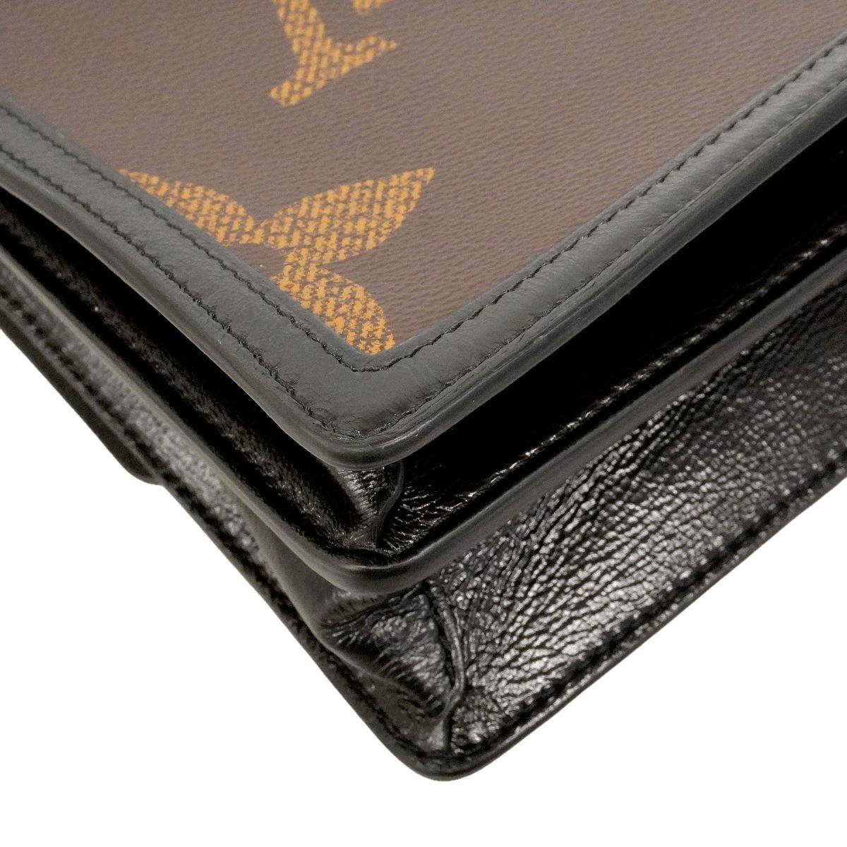 Louis Vuitton Shoulder Bag Monogram Giant Reverse Dauphine MM Brown Black — view 6