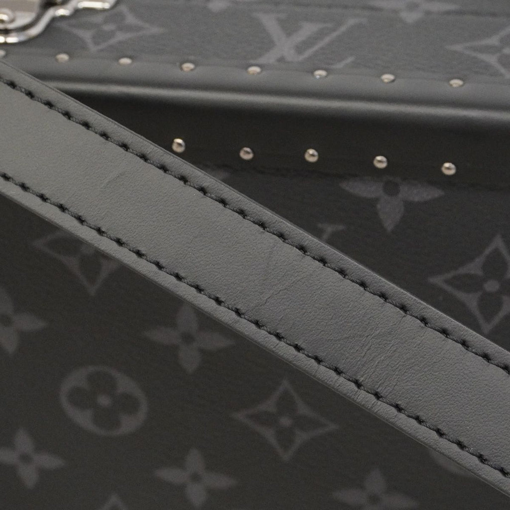 Louis Vuitton Shoulder Bag Monogram Eclipse Clutch Box Black — view 8