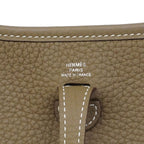 Hermes Shoulder Bag Evelyne TPM Taurillon Clemence Etoupe Silver — view 5