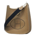 Hermes Shoulder Bag Evelyne TPM Taurillon Clemence Etoupe Silver