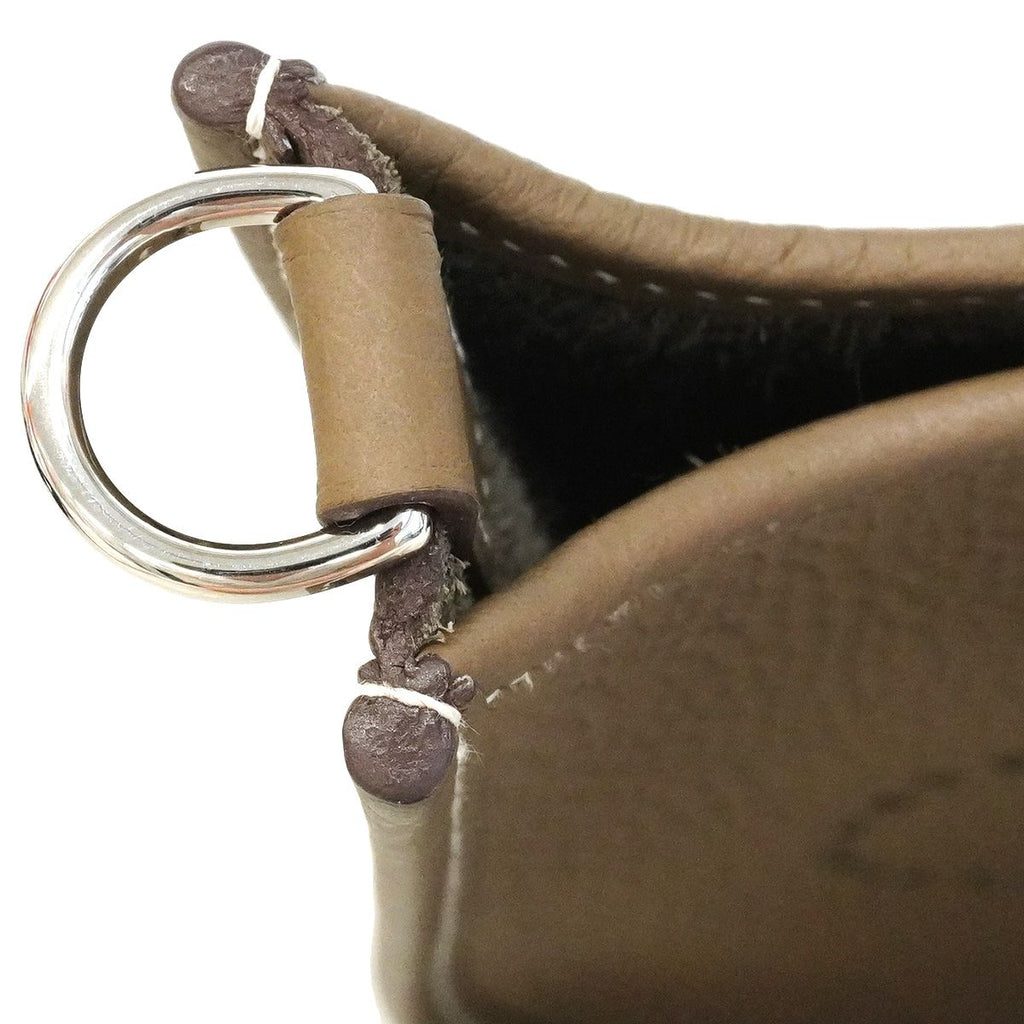 Hermes Shoulder Bag Evelyne TPM Taurillon Clemence Etoupe Silver — view 7