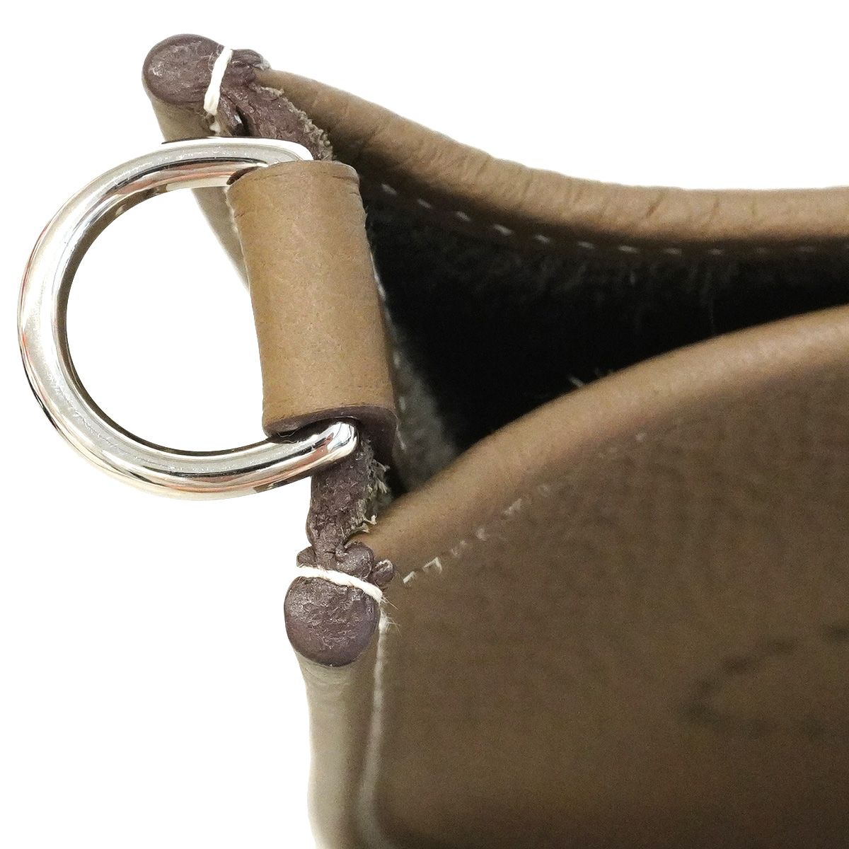 Hermes Shoulder Bag Evelyne TPM Taurillon Clemence Etoupe Silver — view 7