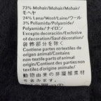 Loewe Mohair Wool Logo Leather Patch Fringe Scarf Dark Navy — view 8