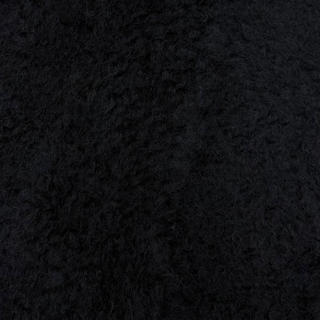 Loewe Mohair Wool Logo Leather Patch Fringe Scarf Dark Navy — view 4