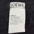 Loewe Mohair Wool Logo Leather Patch Fringe Scarf Dark Navy — view 7
