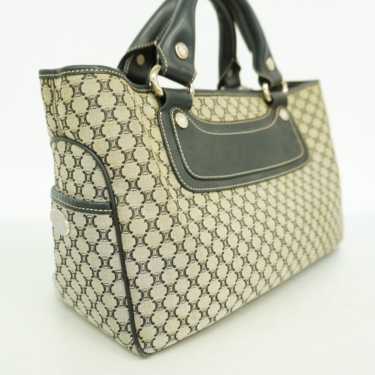 Celine Handbag Boogie Bag Canvas Black Gray Silver — view 2