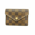 Louis Vuitton Trifold Wallet Damier Portefeuille Victorine Ebene Rose Ballerine