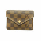 Louis Vuitton Trifold Wallet Damier Portefeuille Victorine Ebene Rose Ballerine