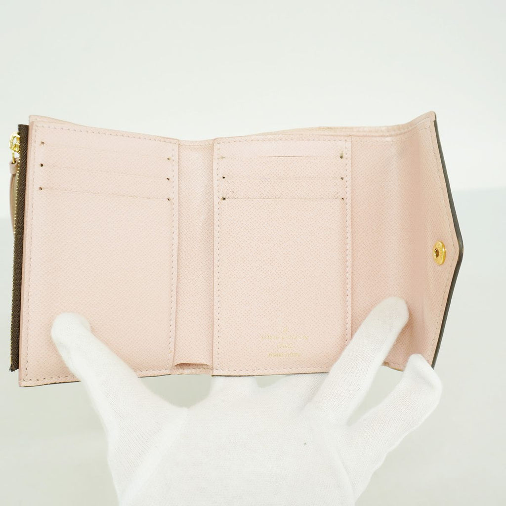 Louis Vuitton Trifold Wallet Damier Portefeuille Victorine Ebene Rose Ballerine — view 3