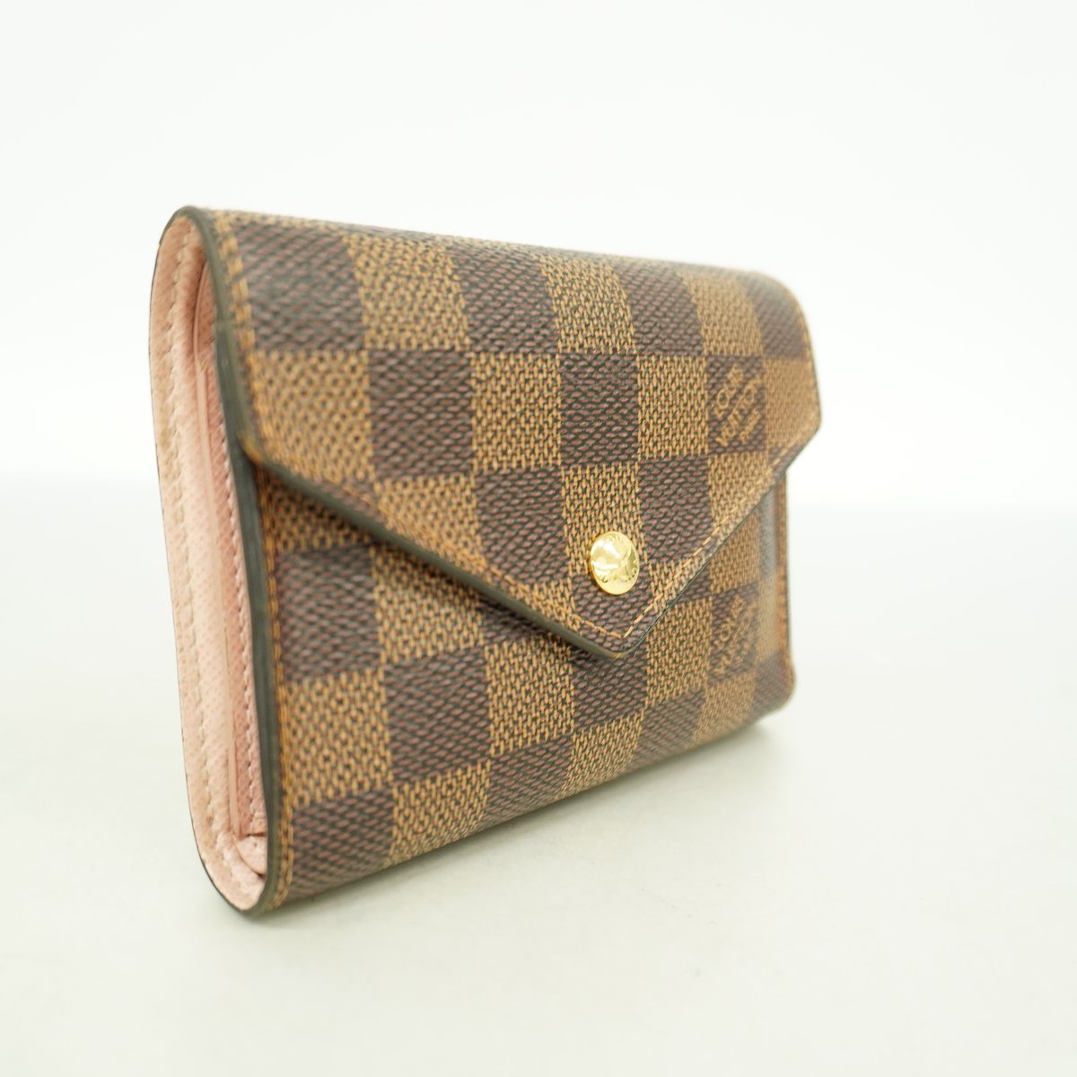 Louis Vuitton Trifold Wallet Damier Portefeuille Victorine Ebene Rose Ballerine — view 2