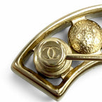 Chanel CC Logo Faux Pearl Brooch White Gold — view 6