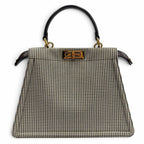 Fendi Peekaboo ISeeU Medium Canvas Houndstooth Lining Zucca Pattern Leather — view 4