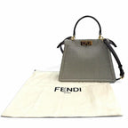 Fendi Peekaboo ISeeU Medium Canvas Houndstooth Lining Zucca Pattern Leather — view 2