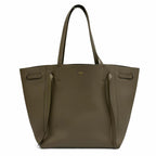 Celine Cabas Phantom Small Taupe Logo Leather Tote Bag
