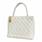 Chanel Tote Bag Reissue Caviar Leather White Gold