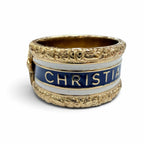 Dior Metal Star Logo Ring Gold Navy White S — view 4