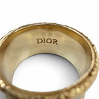 Dior Metal Star Logo Ring Gold Navy White S — view 7