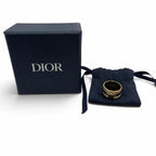 Dior Metal Star Logo Ring Gold Navy White S — view 2