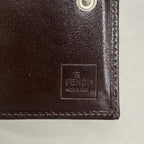 Fendi Trifold Wallet Zucca Nylon Canvas Brown Silver — view 4