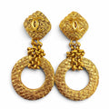 Chanel Vintage 29 Metal CC Logo Chain Hoop Earrings Gold