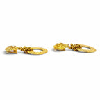 Chanel Vintage 29 Metal CC Logo Chain Hoop Earrings Gold — view 2