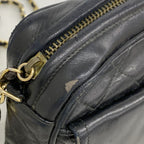 Chanel Shoulder Bag Quilted Lambskin Black Gold — view 7